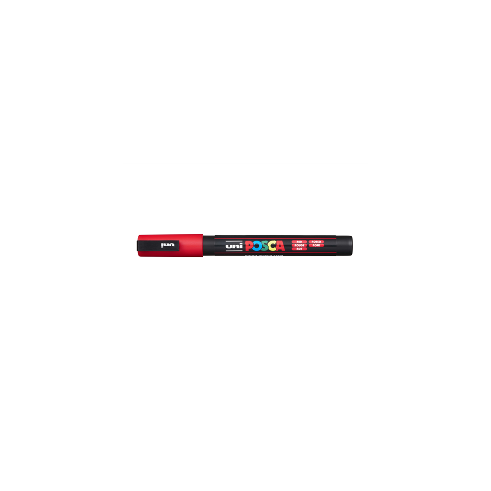 Dekormarker 0,9-1,3mm, Uni Posca PC-3M piros 1 Dekormarker 0,9-1,3mm, Uni Posca PC-3M piros