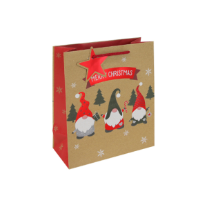 Dísztasak Clairefontaine/Eurowrap 21,5x25,3 cm karácsonyi manó kraft