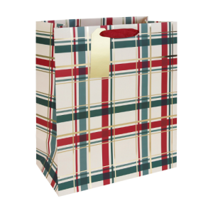 Dísztasak Clairefontaine/Eurowrap 26,5x33 cm Karácsonyi kockás krém