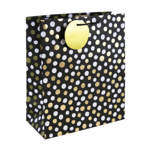 Dísztasak Clairefontaine/Eurowrap 26,5x33 cm fekete, pöttyös