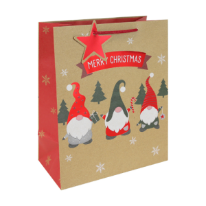 Dísztasak Clairefontaine/Eurowrap 26,5x33 cm karácsonyi manó kraft