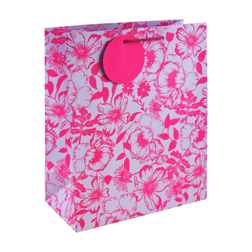 Dísztasak Clairefontaine/Eurowrap 26,5x33 cm kraft, rózsaszín virágos 1 Dísztasak Clairefontaine/Eurowrap 26,5x33 cm kraft, rózsaszín virágos