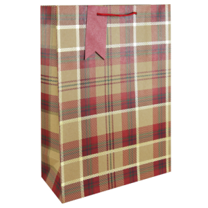 Dísztasak Clairefontaine/Eurowrap 33x45,5 cm Karácsonyi kockás kraft