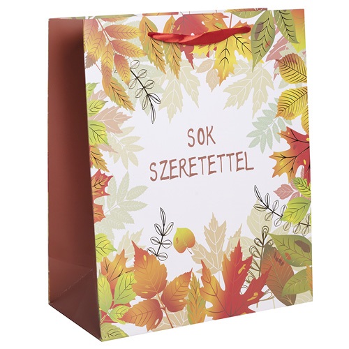 Dísztasak matt 18x23 cm faleveles Sok szeretettel felirattal 1 Dísztasak matt 18x23 cm faleveles Sok szeretettel felirattal
