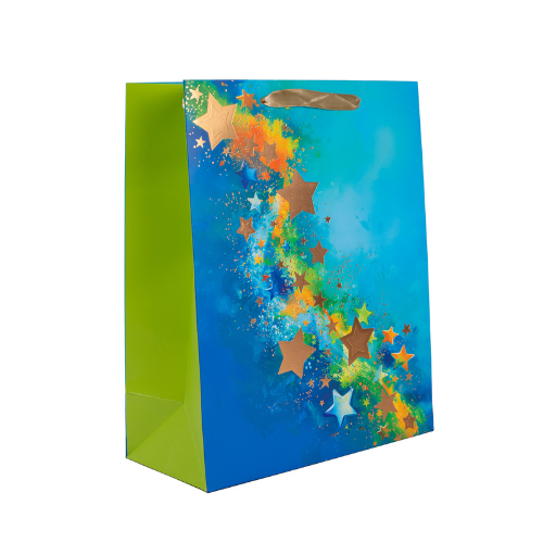 Dísztasak matt 18x23 cm tejút arany csillagok 1 Dísztasak matt 18x23 cm tejút arany csillagok