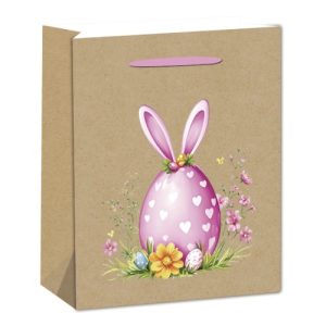 Dísztasak matt 18x23 cm tojás és nyuszifej