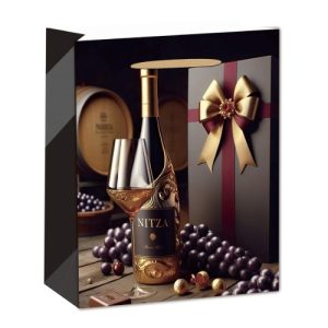 Dísztasak matt 26x32 cm bor és szőlő