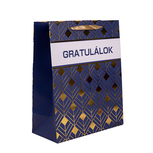 Dísztasak matt 26x32 cm kék/arany Gratulálok 1 Dísztasak matt 26x32 cm kék/arany Gratulálok