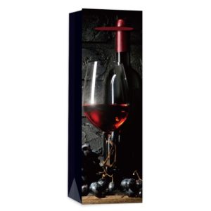 Dísztasak matt boros 12x36 cm vörösbor és szőlő