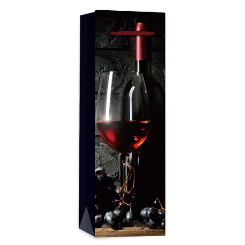 Dísztasak matt boros 12x36 cm vörösbor és szőlő 1 Dísztasak matt boros 12x36 cm vörösbor és szőlő