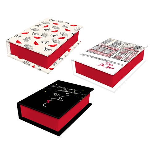 Doboz Clairefontaine Moulin Rouge, 9,5x6,5x3cm, vegyes színekben 1 Doboz Clairefontaine Moulin Rouge, 9,5x6,5x3cm, vegyes színekben