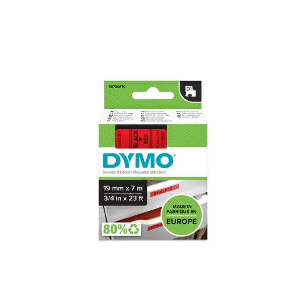 Dymo D1 feliratozogep szalag S0720870 45807 19mmx7m fekete piros ORIGINAL i109942