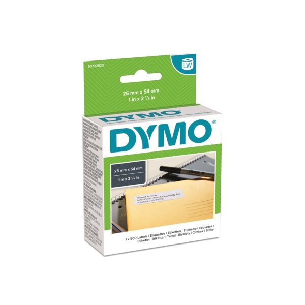 Dymo etikett LW nyomtatohoz 25x54mm feher ORIGINAL 500 db etikett doboz i105249