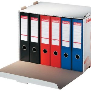Archiválókonténer, karton, előre nyíló, iratrendezőnek, ESSELTE "Standard", fehér
