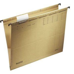 Függőmappa, oldalvédelemmel, karton, A4, LEITZ "Alpha", natúr