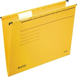 Függőmappa, karton, A4, LEITZ "Alpha Standard", sárga