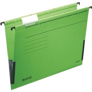 Függőmappa, oldalvédelemmel, karton, A4, LEITZ "Alpha", zöld