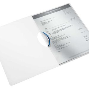 Gyorsfűző, klipes, PP, A4, LEITZ "Wow ColorClip" kék