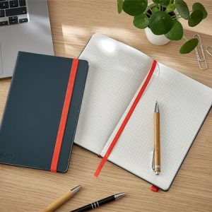 Beíró, A5, kockás, 80 lap, keményfedeles, LEITZ "Cosy Soft Touch", bársonyszürke