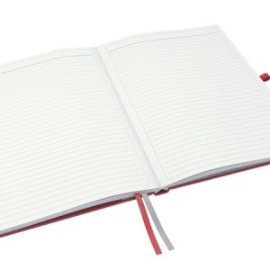Jegyzetfüzet, exkluzív, A4, vonalas, 80 lap, keményfedeles, LEITZ "Complete", piros