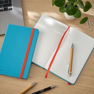 Beíró, A5, vonalas, 80 lap, keményfedeles, LEITZ "Cosy Soft Touch", nyugodtkék