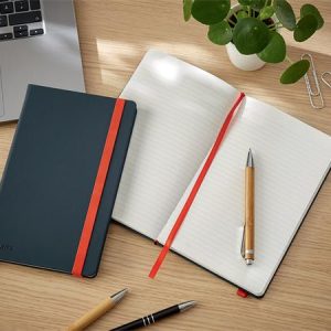 Beíró, A5, vonalas, 80 lap, keményfedeles, LEITZ "Cosy Soft Touch", bársonyszürke