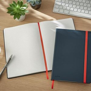 Beíró, B5, vonalas, 80 lap, keményfedeles, LEITZ "Cosy Soft Touch", bársonyszürke