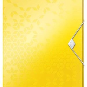 Gumis mappa, 30 mm, PP, A4, LEITZ "Wow Jumbo", sárga