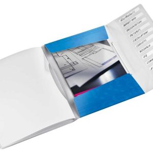 Előrendező, A4, 12 részes, műanyag, LEITZ "Wow", kék