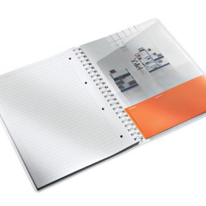 Spirálfüzet, A4, vonalas, 80 lap, LEITZ "Wow", lila