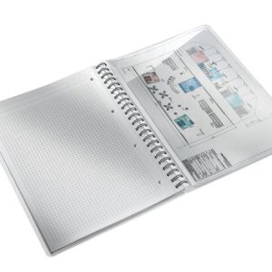 Spirálfüzet, A4, kockás, 80 lap, LEITZ "Wow", fehér