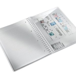 Spirálfüzet, A4, kockás, 80 lap, LEITZ "Wow", lila