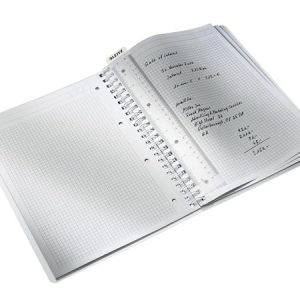 Spirálfüzet, A4, kockás, 80 lap, LEITZ "Wow", fekete