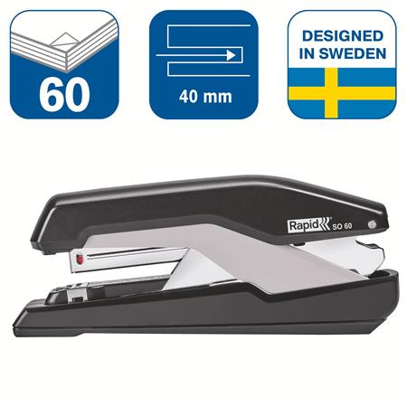 Tűzőgép, 60 lap, lapos tűzés, RAPID "Supreme OmniPress S060", fekete 2 Tűzőgép, 60 lap, lapos tűzés, RAPID "Supreme OmniPress S060", fekete