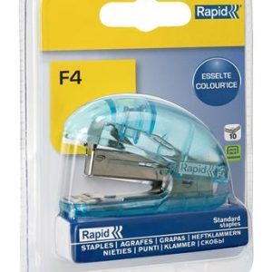 Tűzőgép, mini, 24/6, 26/6, 10 lap, RAPID "Colour`Breeze", kék