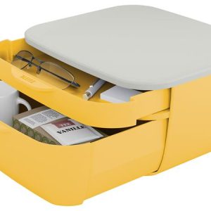Irattároló, műanyag, 2 fiókos, LEITZ "Cosy", melegsárga