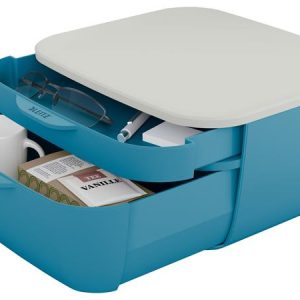 Irattároló, műanyag, 2 fiókos, LEITZ "Cosy", nyugodtkék