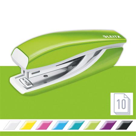 Tűzőgép, mini, No. 10, 10 lap, fém, LEITZ"Nexxt Wow", zöld 2 Tűzőgép, mini, No. 10, 10 lap, fém, LEITZ"Nexxt Wow", zöld