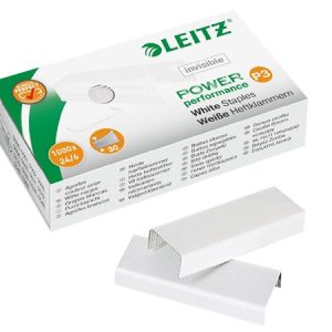 Tűzőkapocs, 24/6, LEITZ "P3", fehér