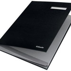 Aláírókönyv, A4, 20 részes, karton, ESSELTE, fekete