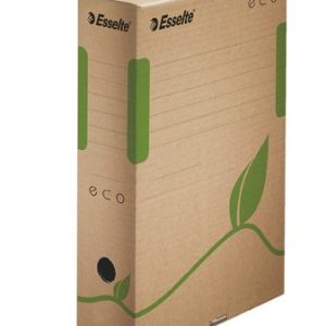Archiválódoboz, A4, 80 mm, újrahasznosított karton, ESSELTE "Eco", barna