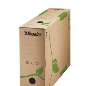 Archiválódoboz, A4, 100 mm, újrahasznosított karton, ESSELTE "Eco", barna