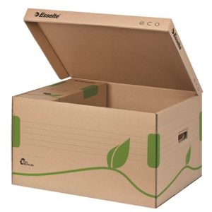 Archiválókonténer, újrahasznosított karton, felfelé nyíló, ESSELTE "Eco", barna