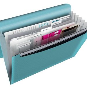 Harmonikamappa, A4, PP, 6 rekeszes, ESSELTE "Colour`Breeze", kék