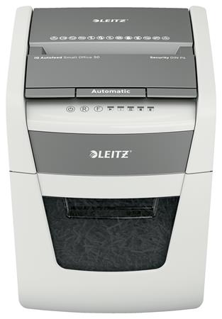 Iratmegsemmisítő, konfetti, 50 lap, LEITZ "IQ AutoFeed SmallOffice 50 P4 Pro" 1 LEITZ