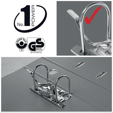 Iratrendező, 75 mm, A4, PP, élvédő sínnel, ESSELTE "Standard", Vivida fehér 3 Iratrendezők, PP külső, PP belső, 70-80 mm gerinc