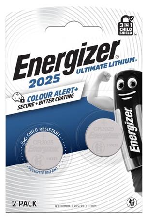 Gombelem, CR2025, 2 db, színjelző, ENERGIZER "Ultimate Lithium Performance" 1 ENERGIZER