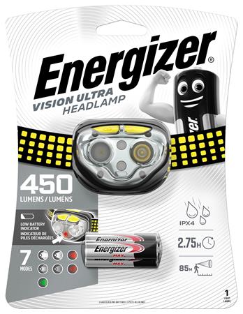 Fejlámpa, 4 LED, 3xAAA, ENERGIZER "Vision Ultra" 1 ENERGIZER