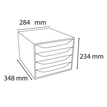 Irattároló, műanyag, 4 fiókos, EXACOMPTA "Ecobox Linicolor", jégkék 4 Irattároló, műanyag, 4 fiókos, EXACOMPTA "Ecobox Linicolor", jégkék - Image 4