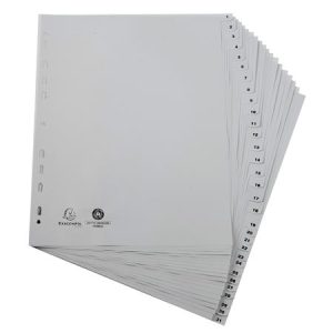 Regiszter, műanyag, A4+, 1-31, EXACOMPTA, szürke